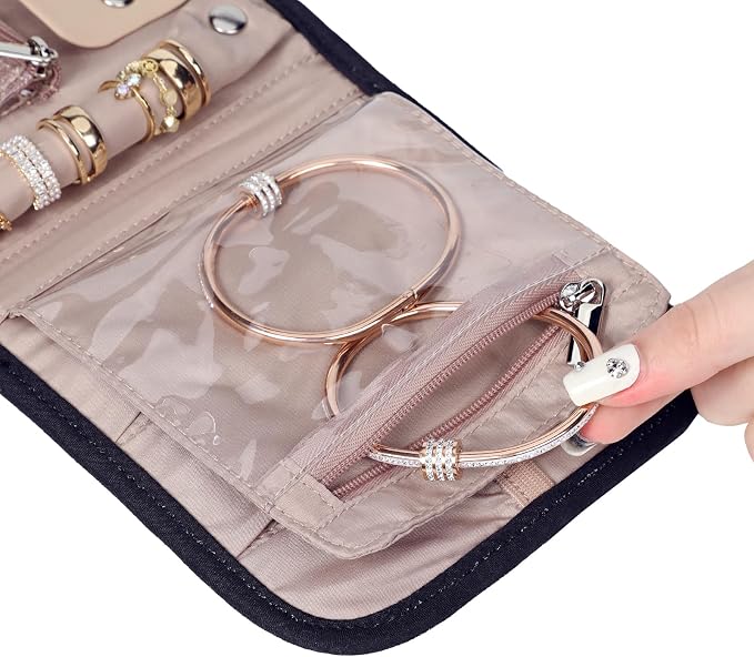BELALIFE Travel Jewelry Case Organizer, Small Foldable Storage Roll - Image 5