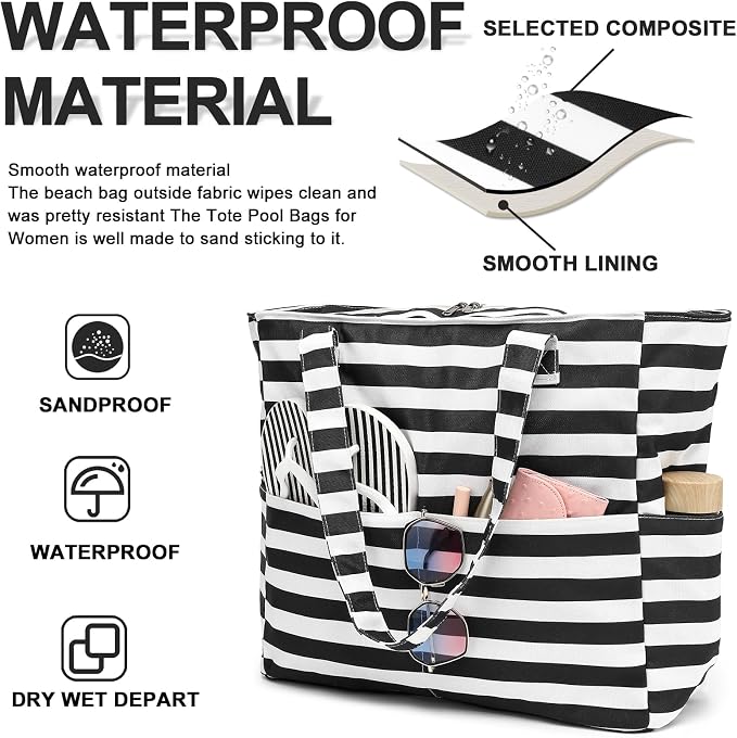 Beach Pool Bags Tote for Women Ladies Large Gym Tote Carry On Bag - Image 4