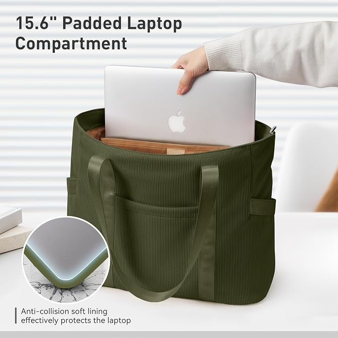 Tote Bag for Women with Zipper, Travel Tote Bags with Compartments Large - Image 7