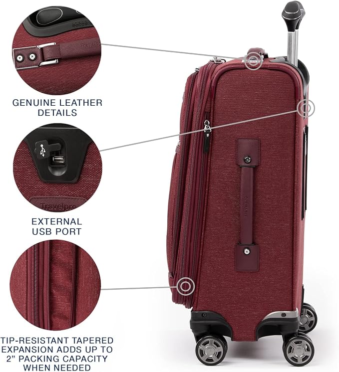 Travelpro Platinum Elite Softside Expandable Carry on Luggage, 8 Wheel Spinner - Image 4
