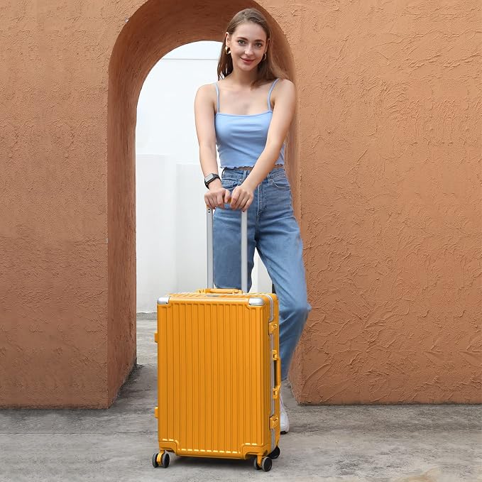AnyZip Luggage Aluminium Frame Suitcase PC ABS Hard Shell TSA Lock No Zipper - Image 2
