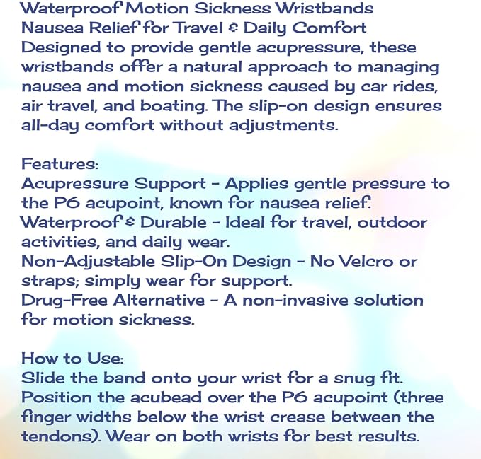 AcuBalance Motion Sickness Bracelets – Comfortable Waterproof Acupressure Band - Image 2