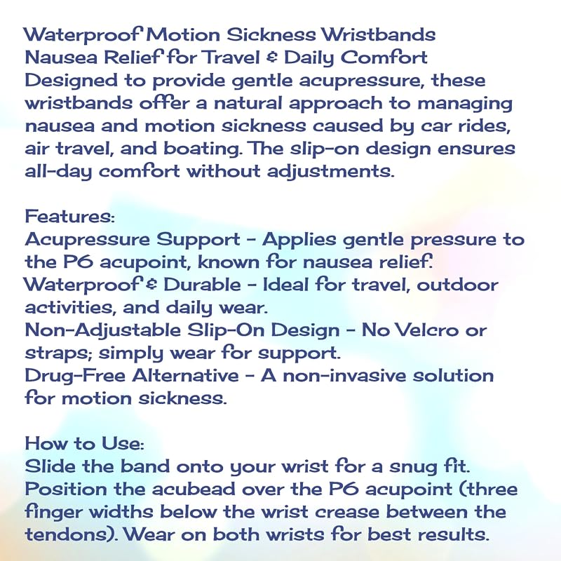 Motion Sickness Relief Acupressure Wristbands - Image 2