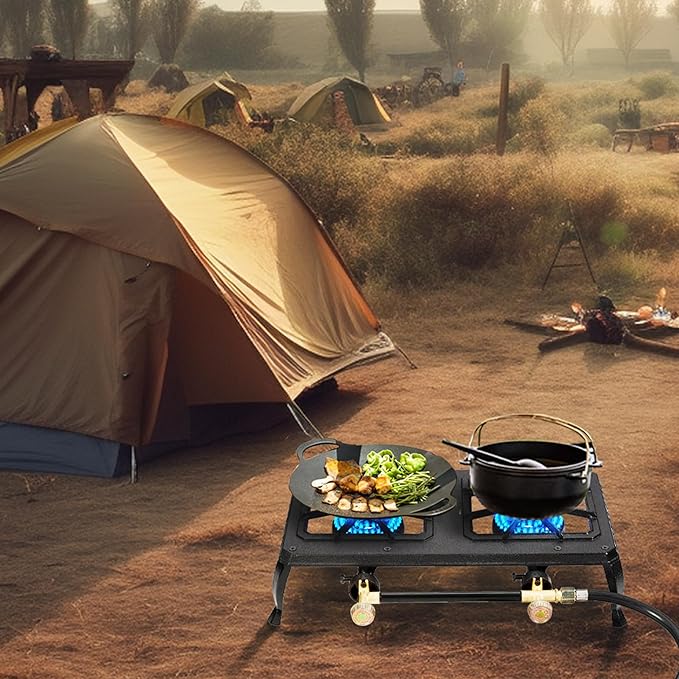 Vivicreate Cast Iron Propane Gas Stove Double Burner Heavy Duty Portable - Image 5