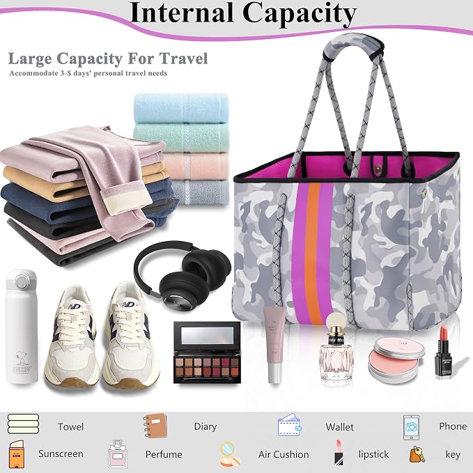 QOGiR Neoprene Multipurpose Beach Bag Tote - Image 4