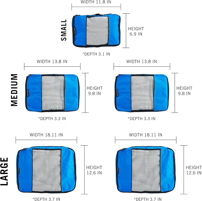 TravelWise Luggage Packing Organization Cubes 5 Pack, 2 Small, 2 Medium - Image 4