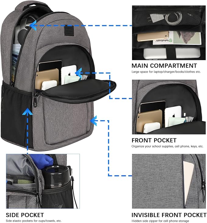 LARIPOP Extra Large Backpack, 17.3 Inch Business Laptop backpack - Image 3