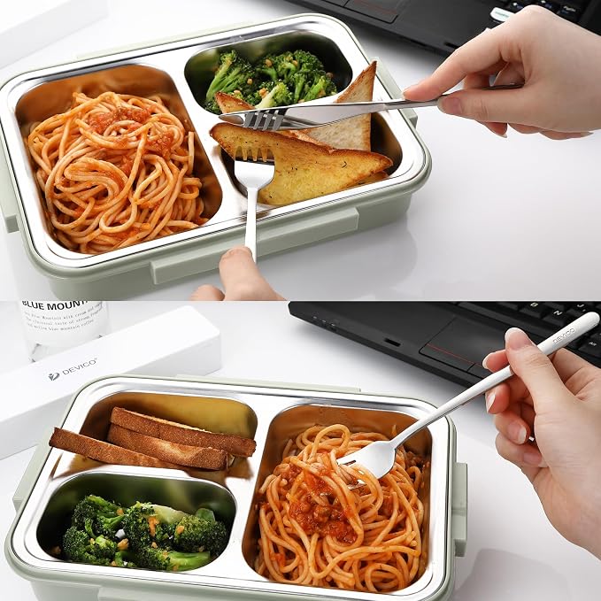 DEVICO Travel Utensils With Case, Camping Silverware, Portable Cutlery Flatware - Image 3