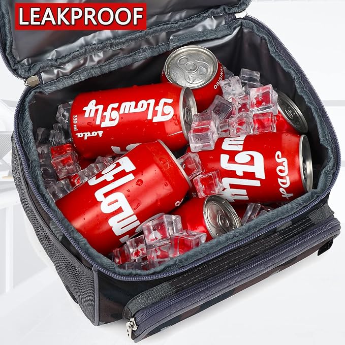 FlowFly Double Layer Cooler Insulated Lunch Bag Adult Lunch Box Large Tote Bag - Image 3