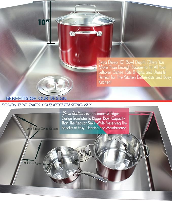 17 in. x 15 in. x 9 in. 16-Gauge Stainless Steel Undermount Single Bowl Bar - Image 4