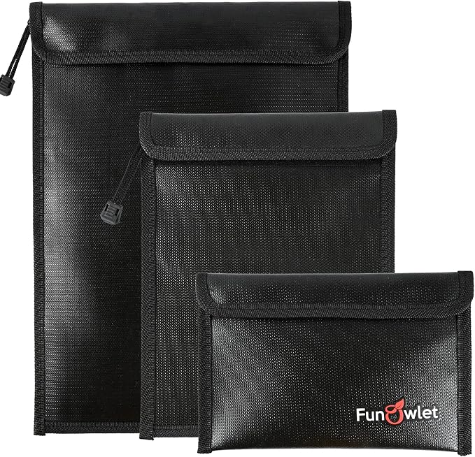 FunOwlet Fireproof Waterproof Document Bag, Fire and Water Resistant Safe by FunOwlet