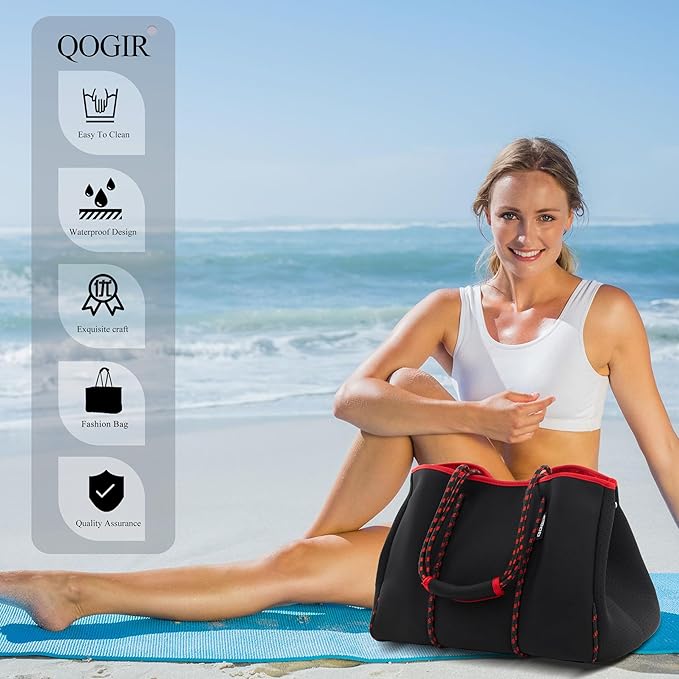 QOGiR Neoprene Multipurpose Beach Bag Tote - Image 2