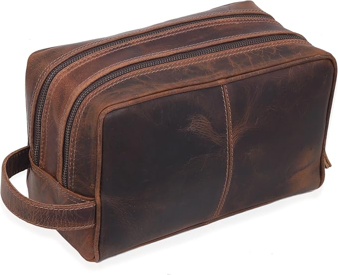 VC VINTAGE COUTURE Leather Toiletry Bag by VCVINTAGECOUTURE