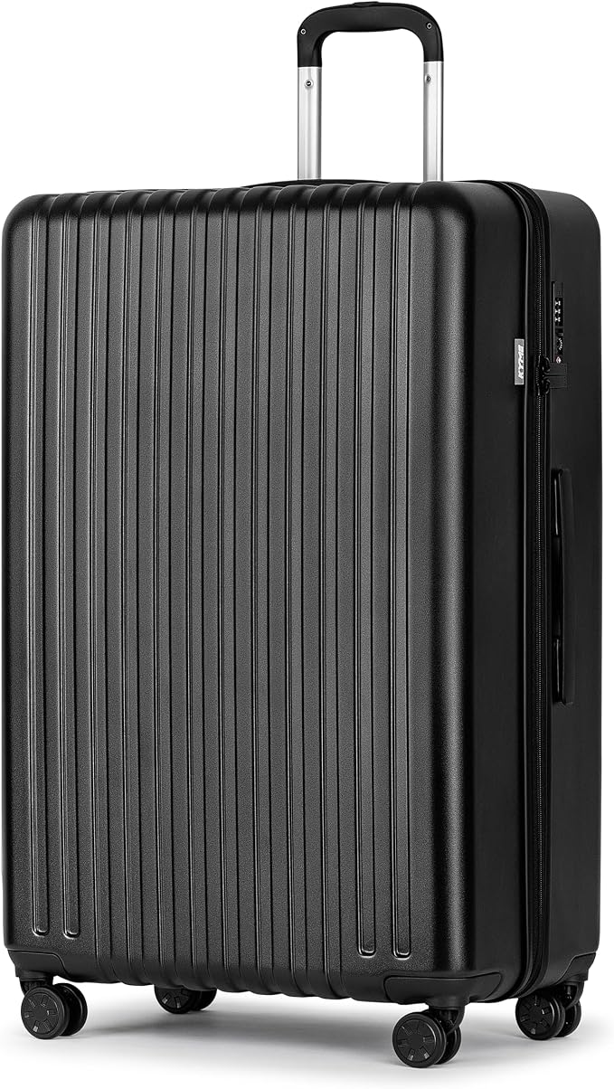 KYME 30-Inch Large Checked Luggage, 100% PC Hardside Suitcase by KYME
