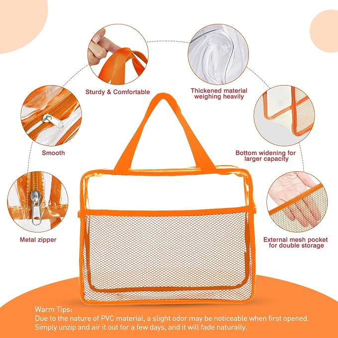 XEWEA Clear Travel Toiletry Bags, 3 Pack TSA Approved Transparent Makeup Bag - Image 3