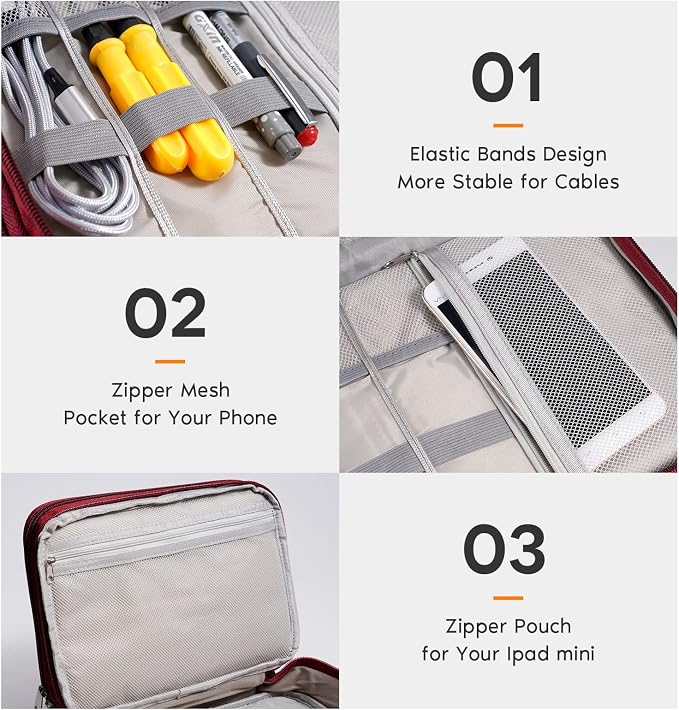 Electronics Organizer, OrgaWise Electronic Accessories Bag Travel Cable - Image 4