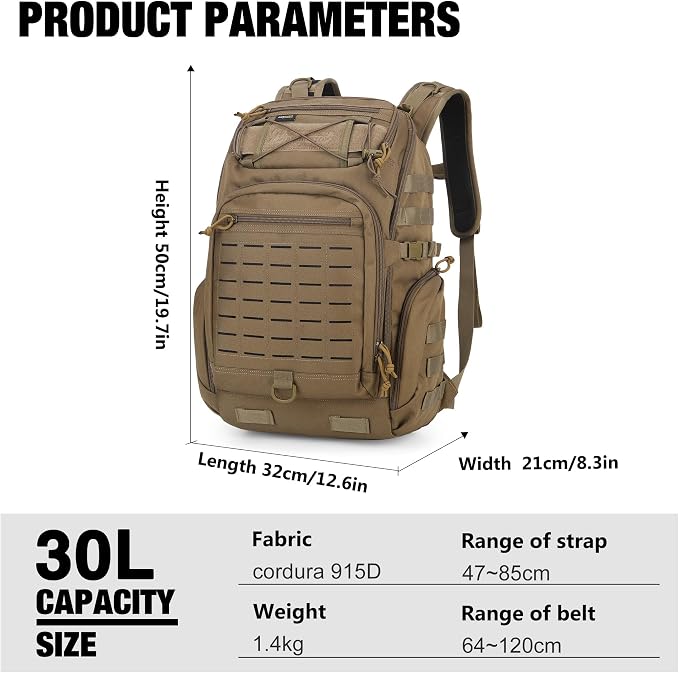 Mardingtop 30L Molle Military Backpack, Tactical Backpack - Image 3