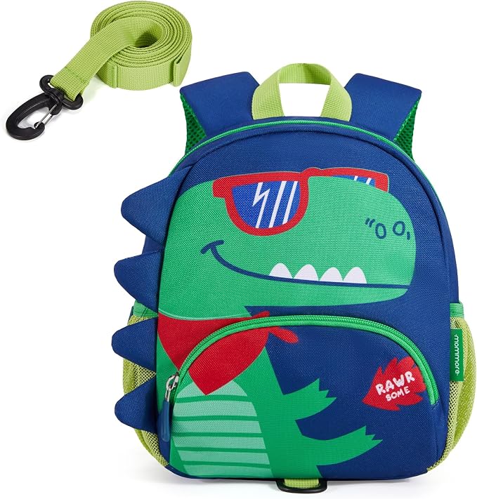mommore Toddler Backpack for Boys 2-4, 3D Cartoon Cute Kids Dinosaur Backpack by mommore
