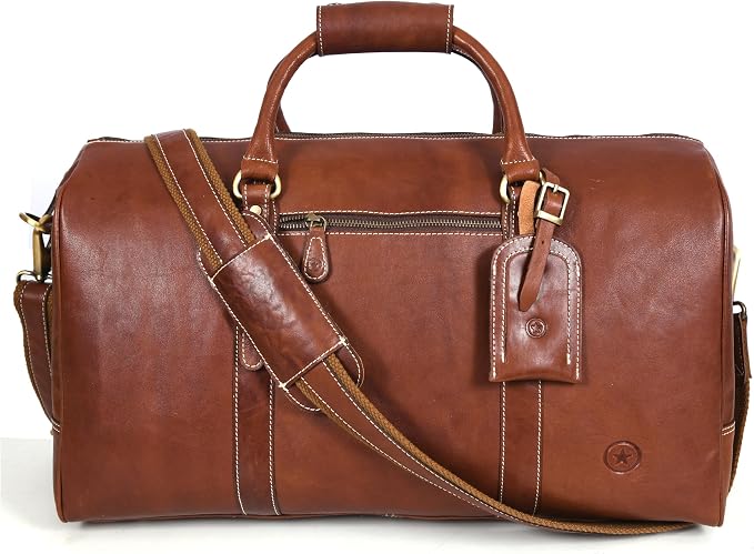 Leather Duffel Bag for Men & Women Travel, Gym Bag by AARONLEATHERGOODS%C2%AE