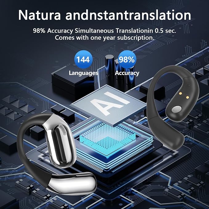 AI Translation Earbuds Real Time, LCD Touchscreen Real-Time Translator - Image 2