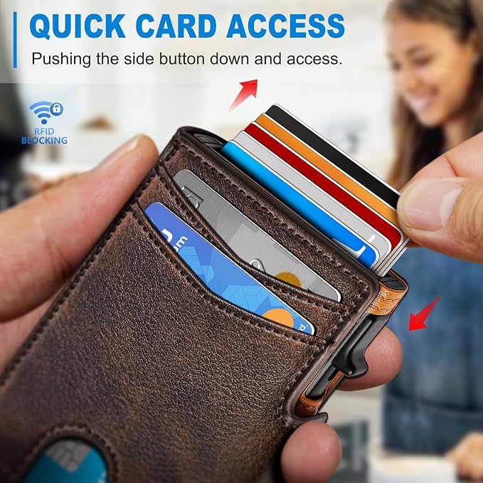 Wallet for Men with Money Clip Coins Pocket ID Window Gift Boxed, Slim Smart - Image 5