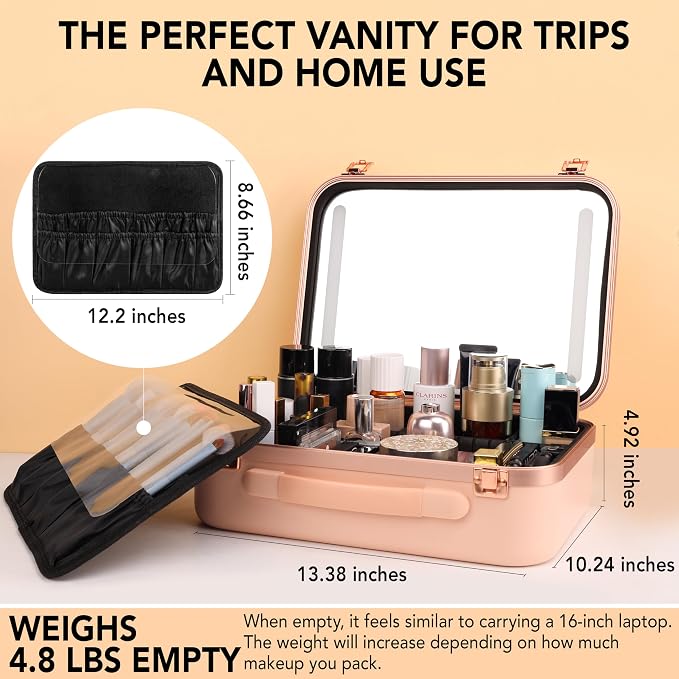 Lighted Makeup Case with Mirror - Image 3