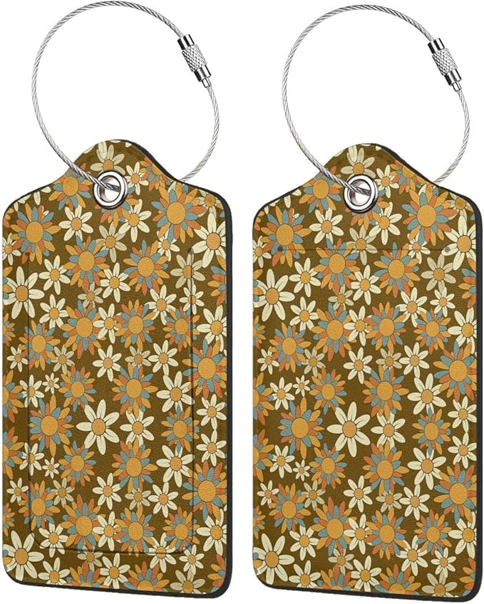 Flowers Leather Luggage Tag by Ovitssrk