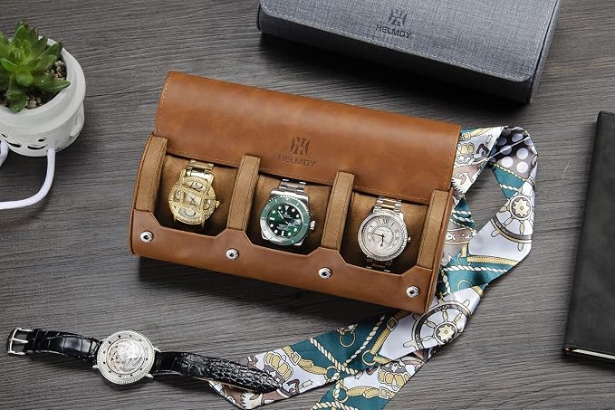 Watch Travel Case for Men: 3 Slot Watch Box Organizer Display Case - Image 7