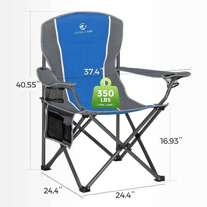 ALPHA CAMP Oversized Camping Folding Chair - Image 2
