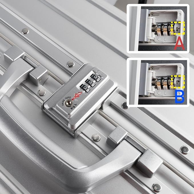 TRAVELKING All Aluminum Luggage Zipperless Hard Shell Luggage Case - Image 2