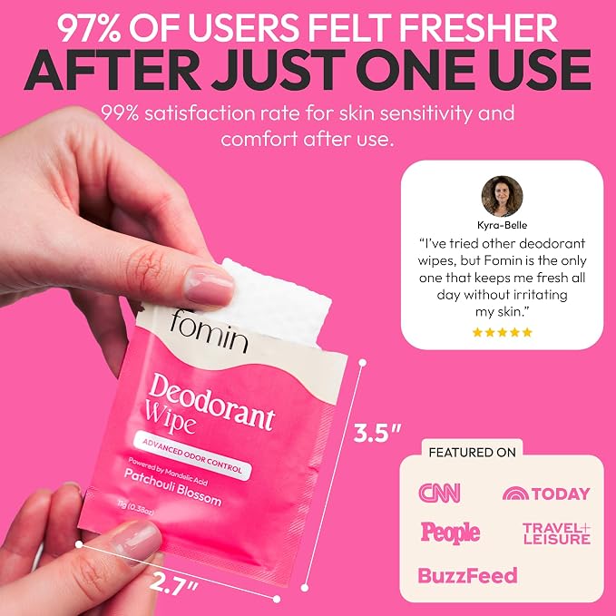 FOMIN Acidified Travel Deodorant Wipes - Image 5