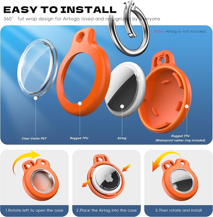 2025 New Waterproof AirTag Keychain Holder - Image 3