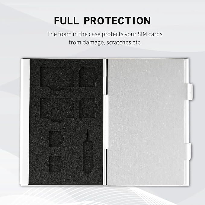 Aluminum SIM Card Case, 14Slots Ultrathin SIM Card Holder, Fit - Image 4