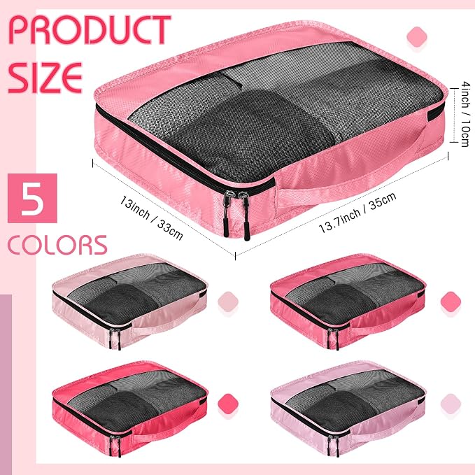 5 Pcs Packing Cubes for Suitcase Large Travel Cubes Carry on Luggage Organizer - Image 2