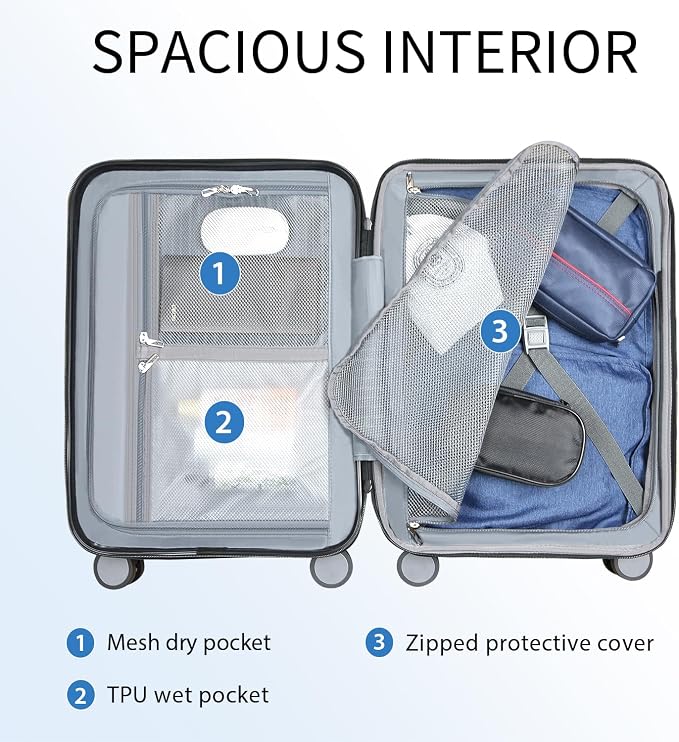KROSER Hardside Expandable Carry On Luggage - Image 3