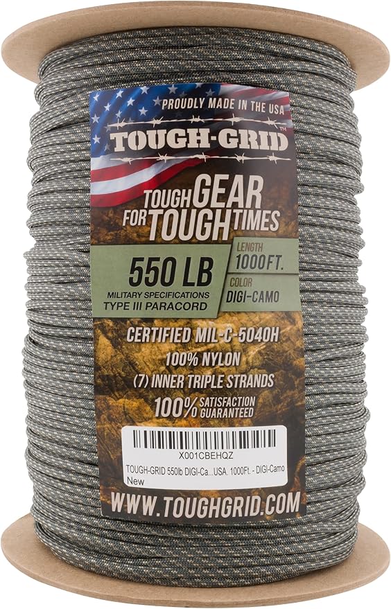 TOUGH-GRID 550 Paracord Rope Nylon Parachute Cord, Made in USA Survival Kit - Image 3