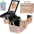 Makeup Case Organizer, Makeup Train Case, Trays Cosmetic Box Portable, by Unknown
