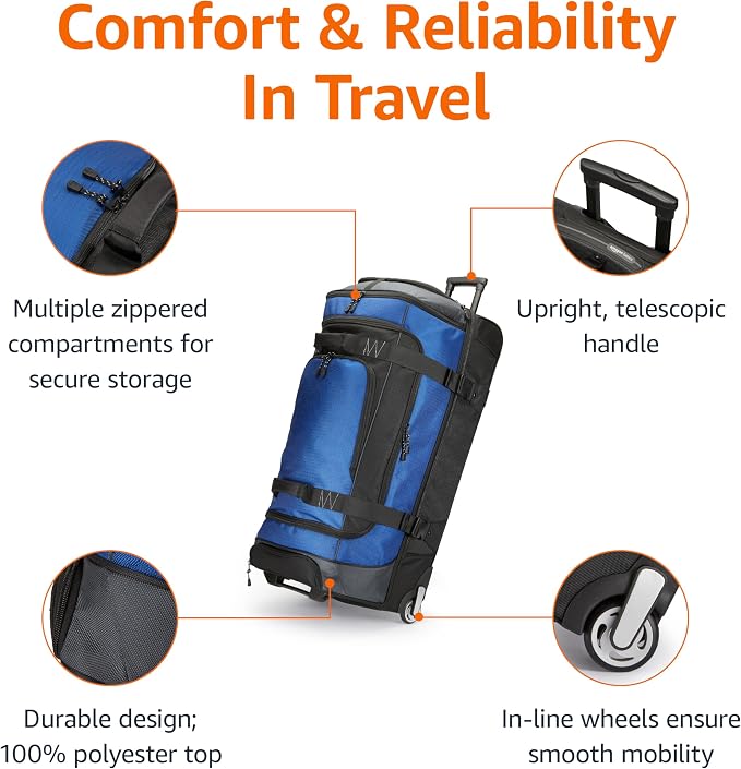 Amazon Basics 35-Inch Large Rolling Duffle Bag - Image 2