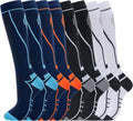 Compression Socks for Women Men Circulation Knee High 8 Pairs for Nurses by HELLOMOMOYA