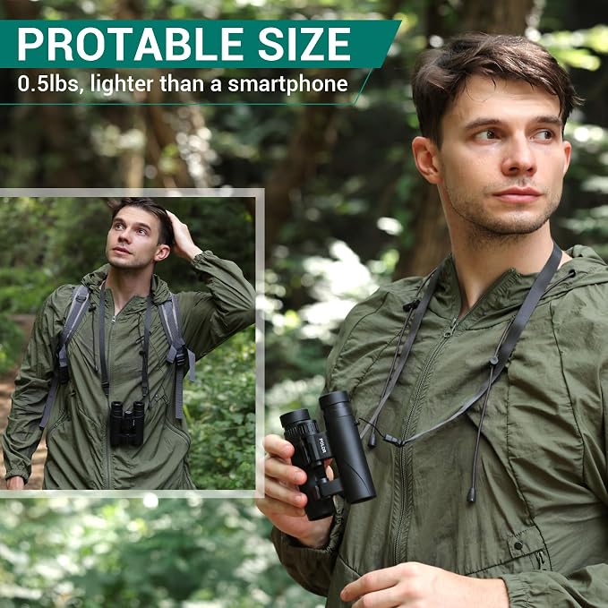 POLDR 12x25 Compact Binoculars for Adults and Kids, High Powered Waterproof - Image 5