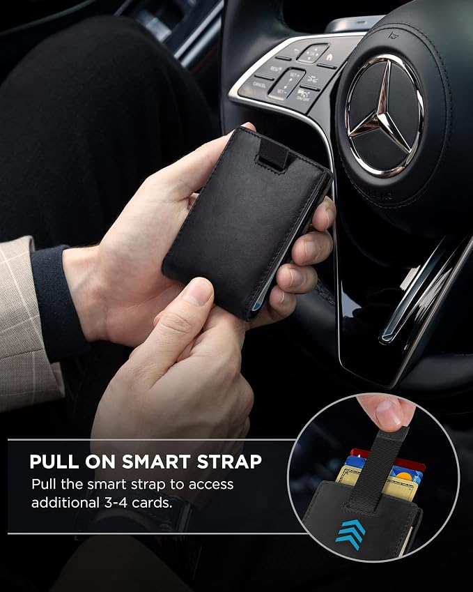 SERMAN BRANDS RFID Blocking Slim Bifold Genuine Leather Minimalist Front Pocket - Image 5