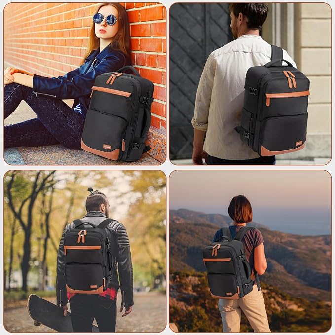 40L Travel Backpack with USB Charging Port, Water-Resistant Carry On Backpack - Image 7