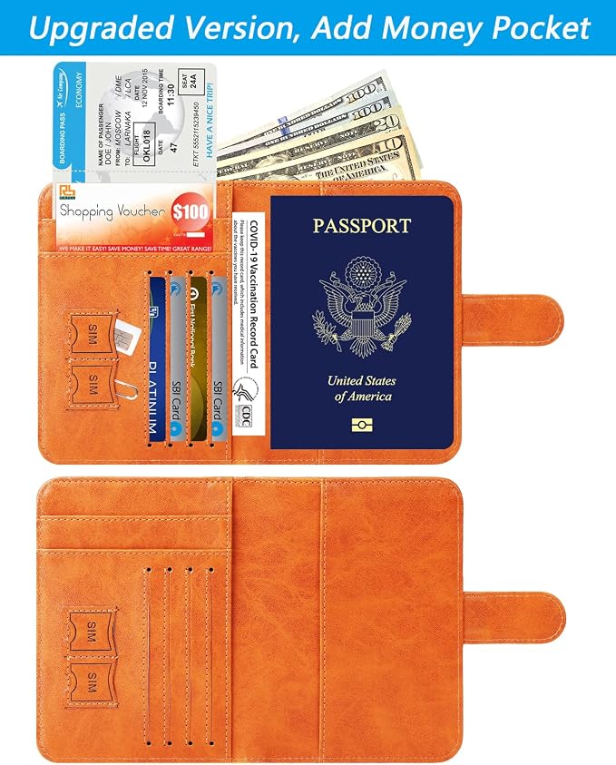 Passport Holder Cover Wallet RFID Blocking Leather Card Case Travel Accessories - Image 3