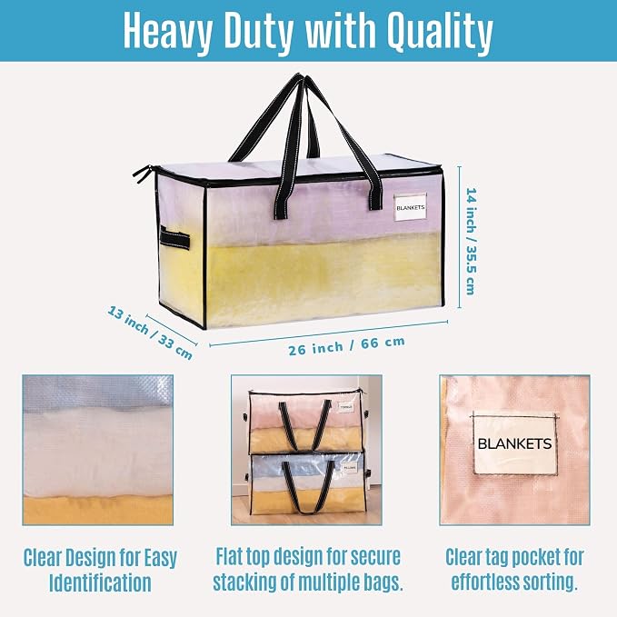 VENO 6 Pack Moving Bags, Comforter and Blanket Storage Bags - Image 5