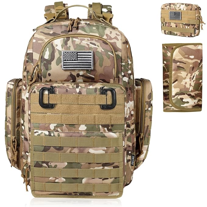 Diaper Bag Backpack for Dad, DBTAC Large Baby Nappy Bag for Men w/Changing Mat by DBTAC