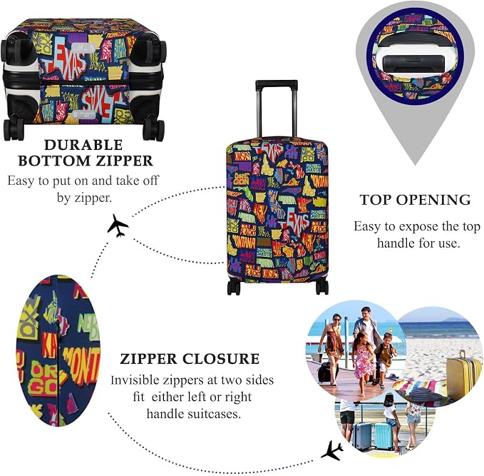 Explore Land Travel Luggage Cover Suitcase Protector Fits 27-30 Inch Case - Image 3