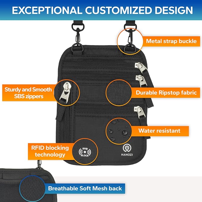 Neck Wallet – Travel Pouch and RFID Blocking Passport Holder - Image 3