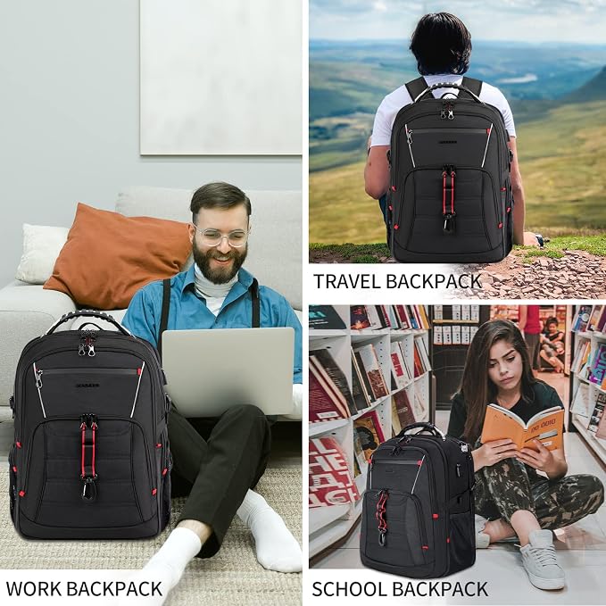 KROSER Travel Laptop Backpack 18.4 inch XXXL Computer Backpack Stylish College - Image 7