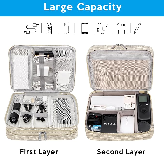 Electronic Organizer Travel Case, Travel Cord Organizer Case Portable - Image 7