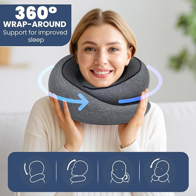 Upgraded Memory Foam Travel Neck Pillow - Image 4